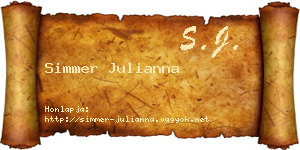 Simmer Julianna névjegykártya